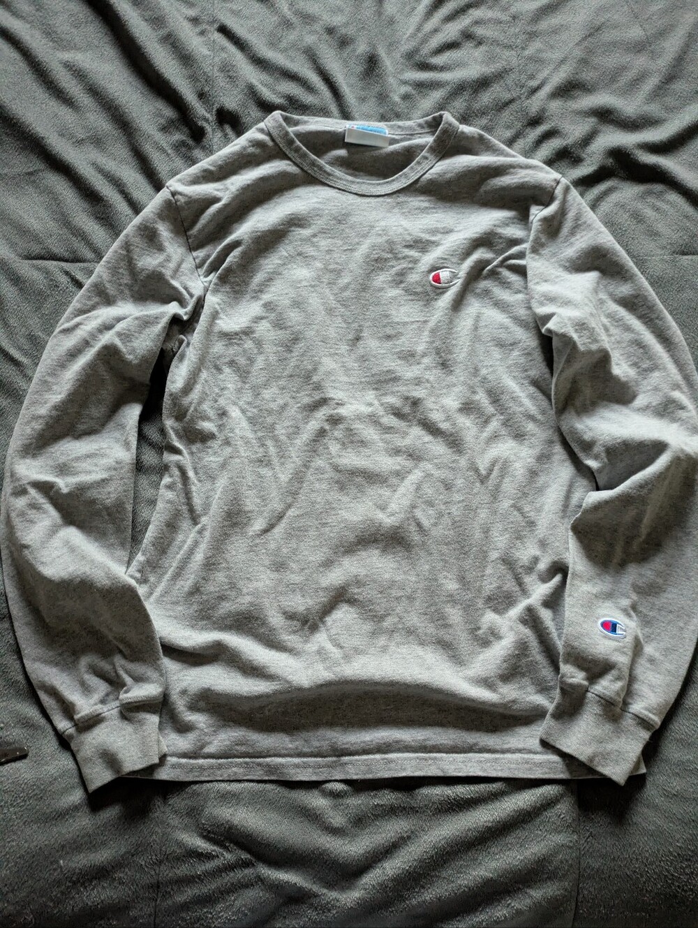 Champion Gray Crewneck Sweatshirt with Small Logo